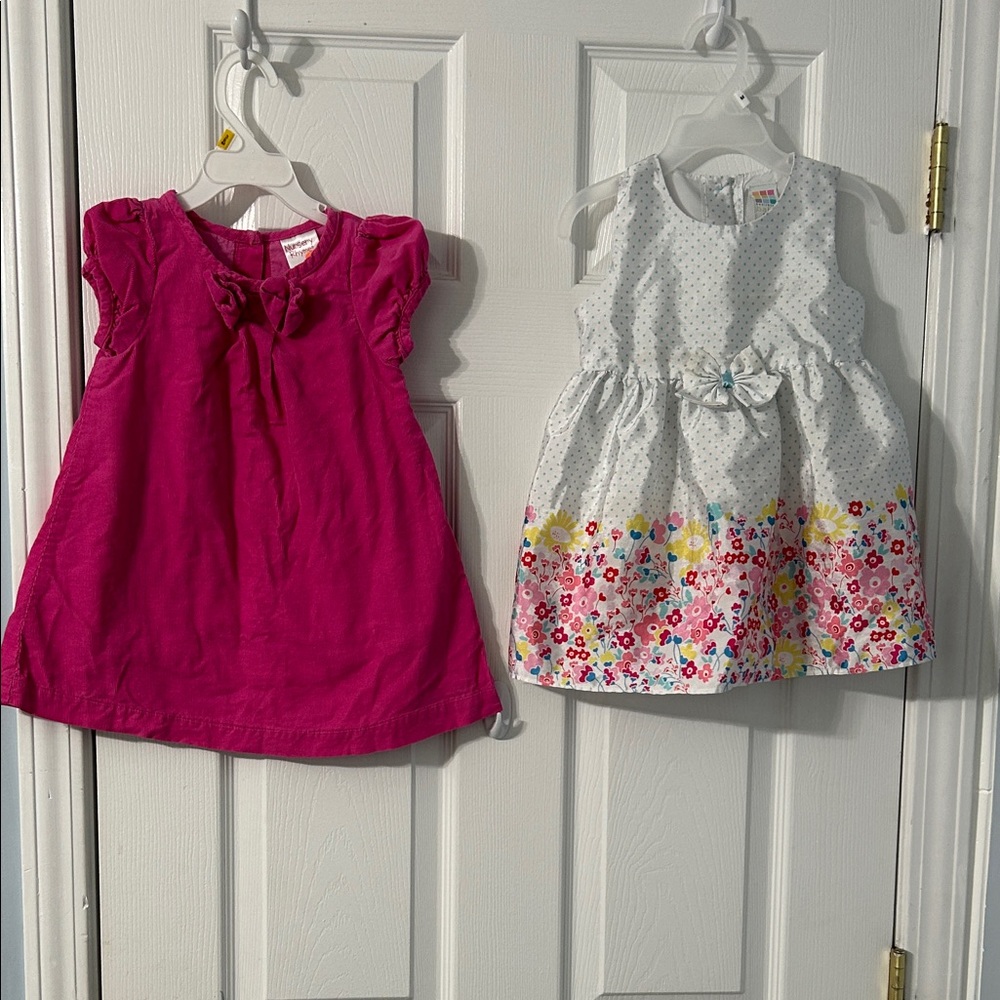 Nursery Rhyme Pink and Floral Kids Dress Set 24 months size